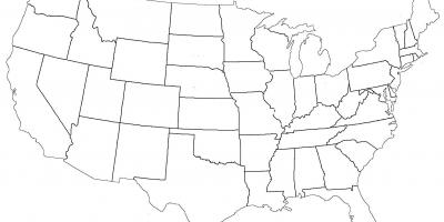 Blank map of US States - US States blank map (Northern America - Americas)