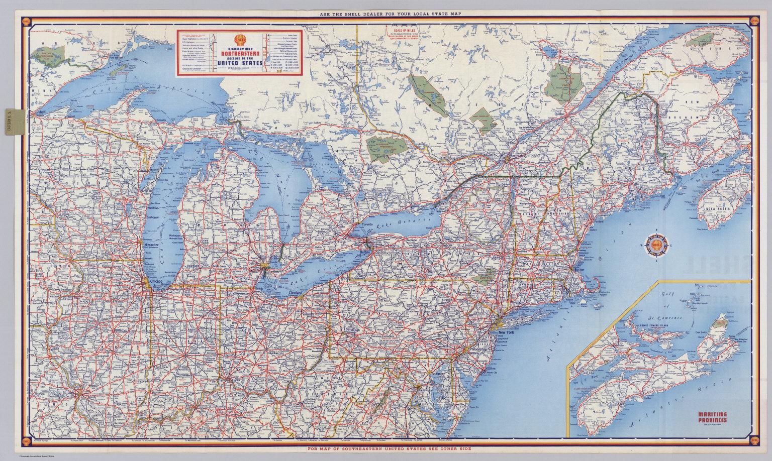 Road map of northeast US - Road map northeast US (Northern America