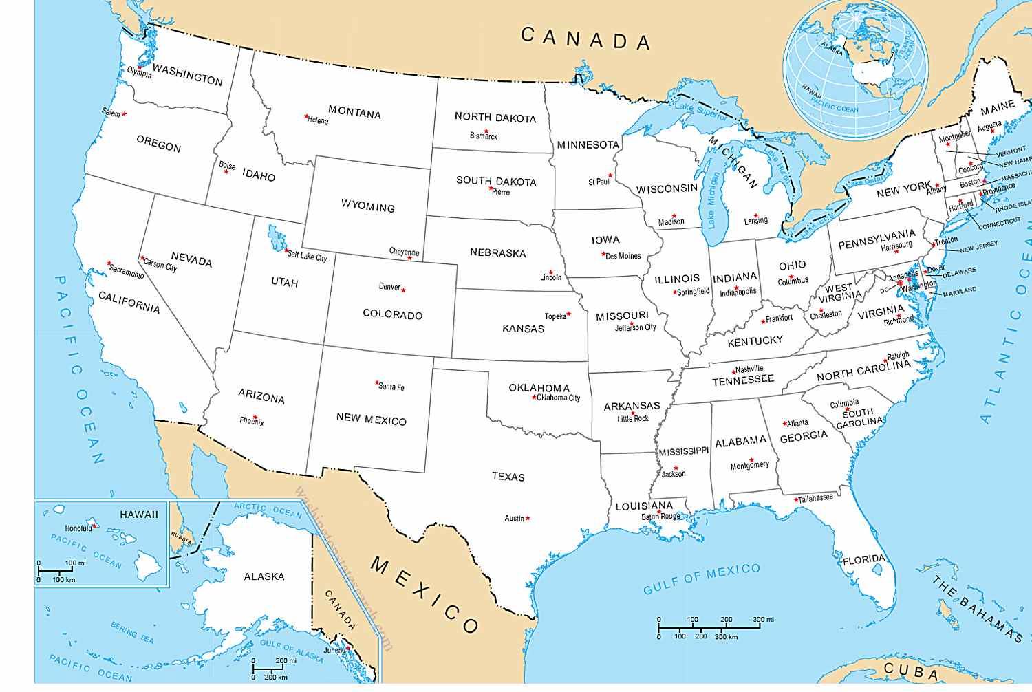All 50 States Map Map Of All 50 States Northern America Americas