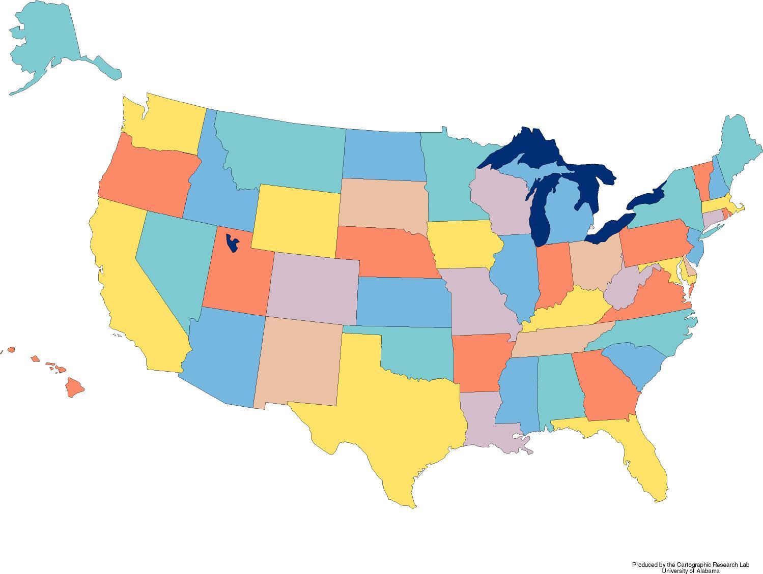 Unlabeled Map Of United States 