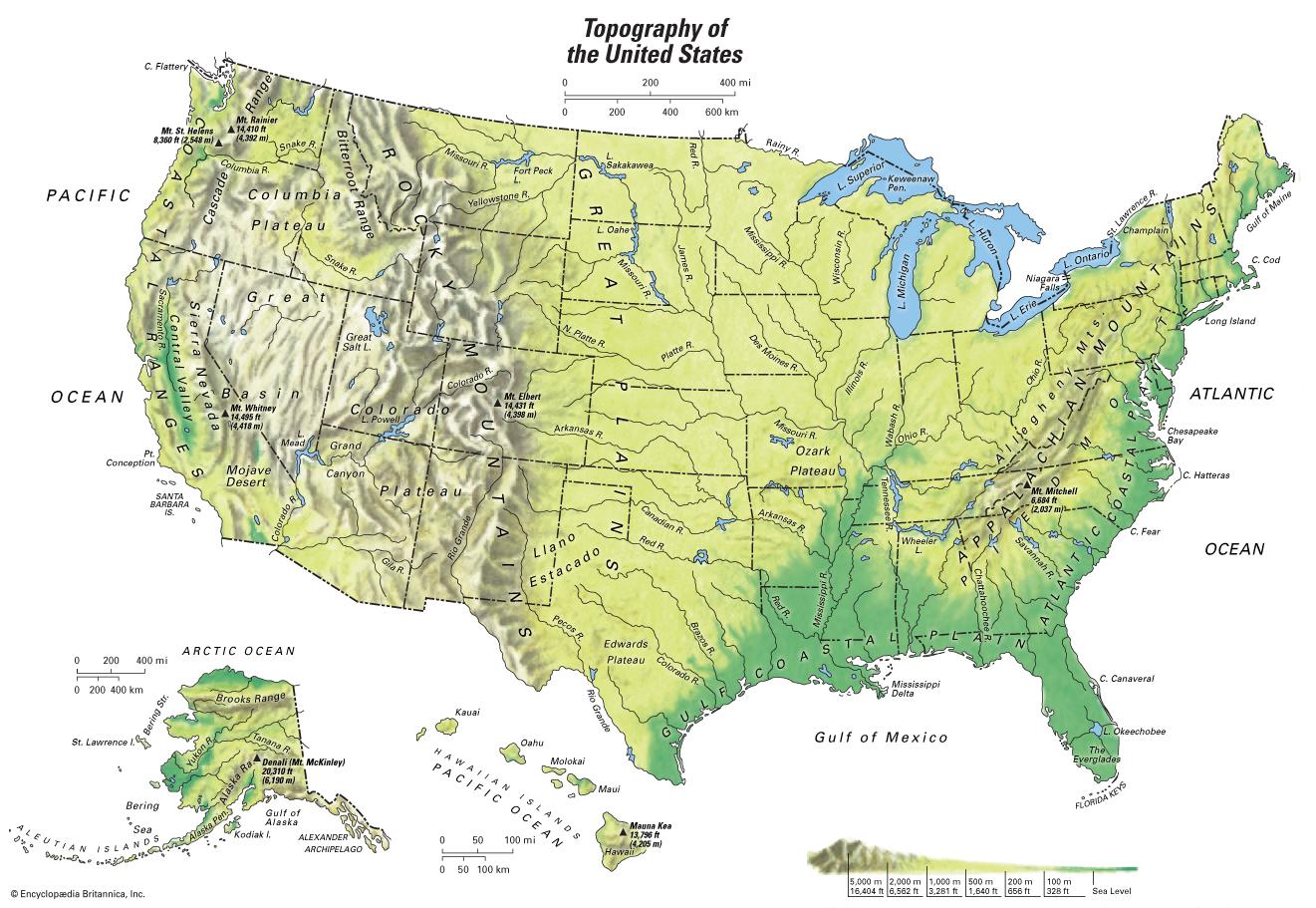 Us Topographic Map Topographic Map Us Northern America Americas 8928