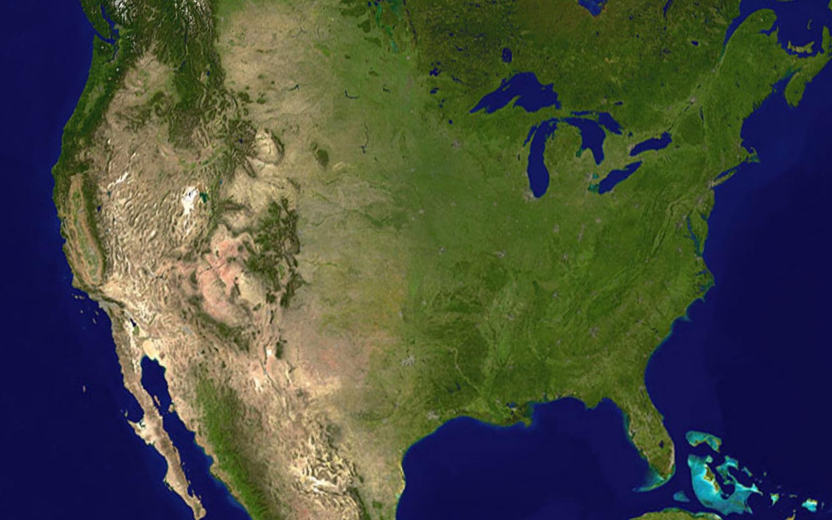 Usa Satellite Map Map Of Usa Satellite Northern America Americas