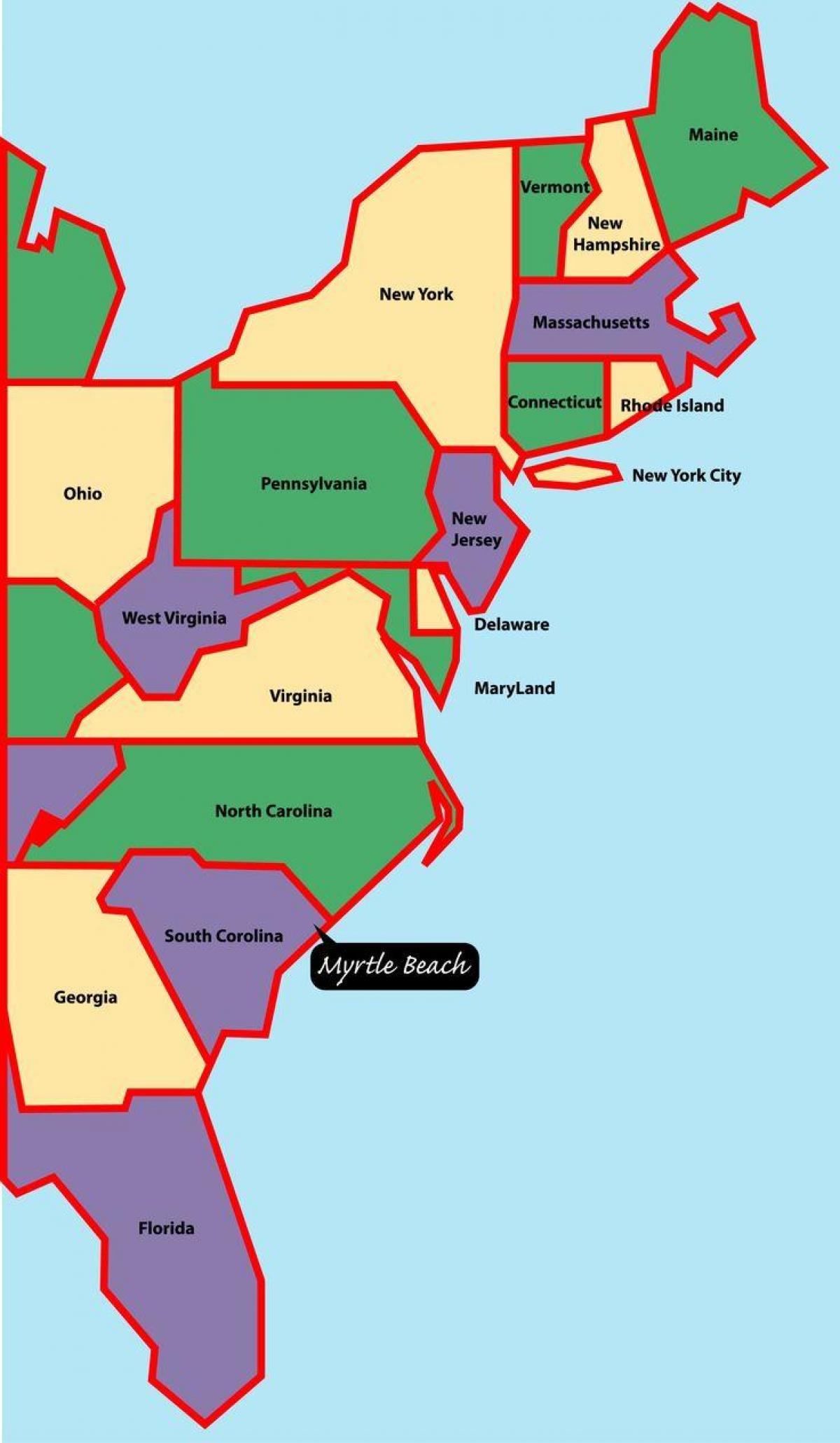 Northern East Coast Map