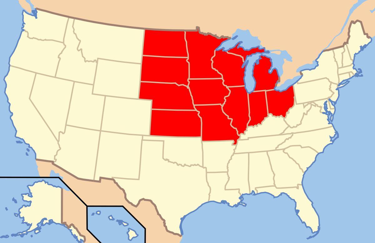 midwest USA map