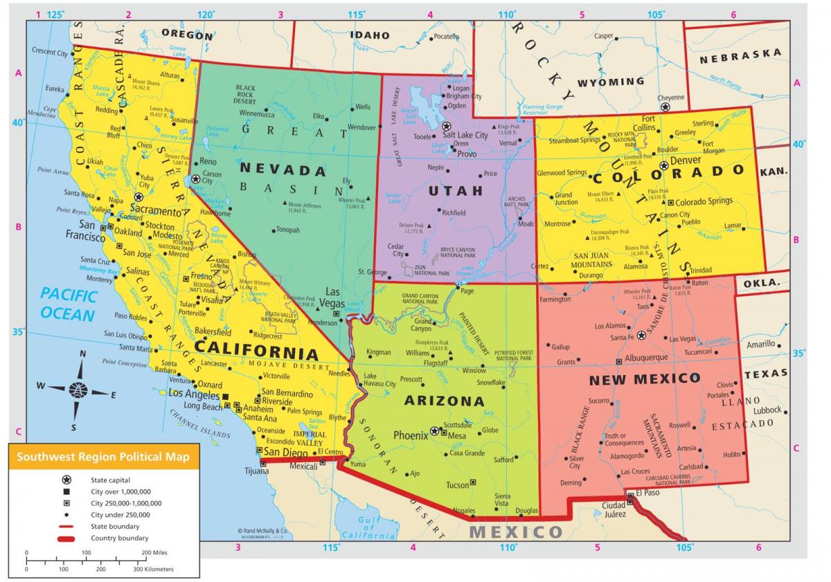 map southwest USA
