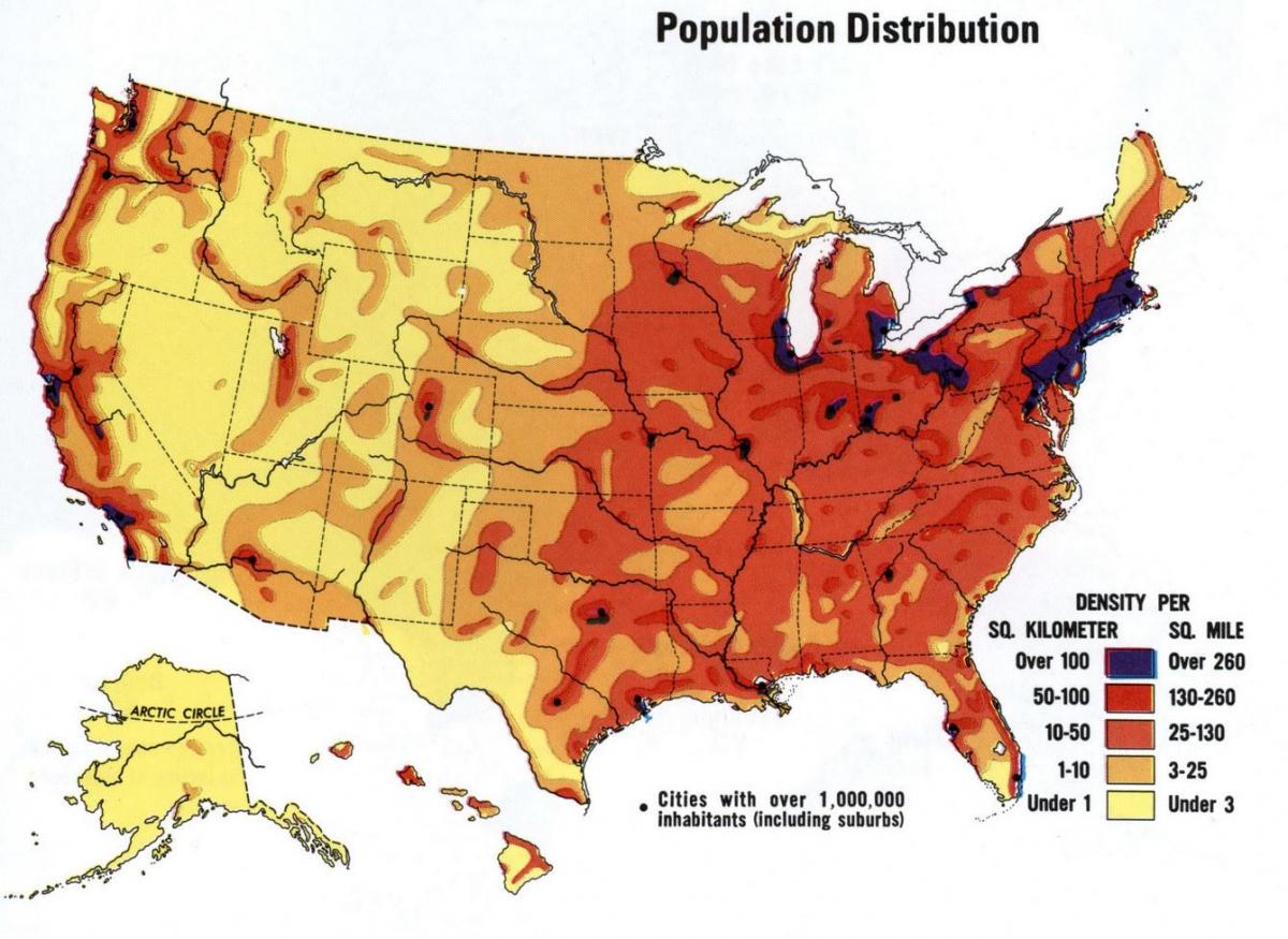 a population density map of us
