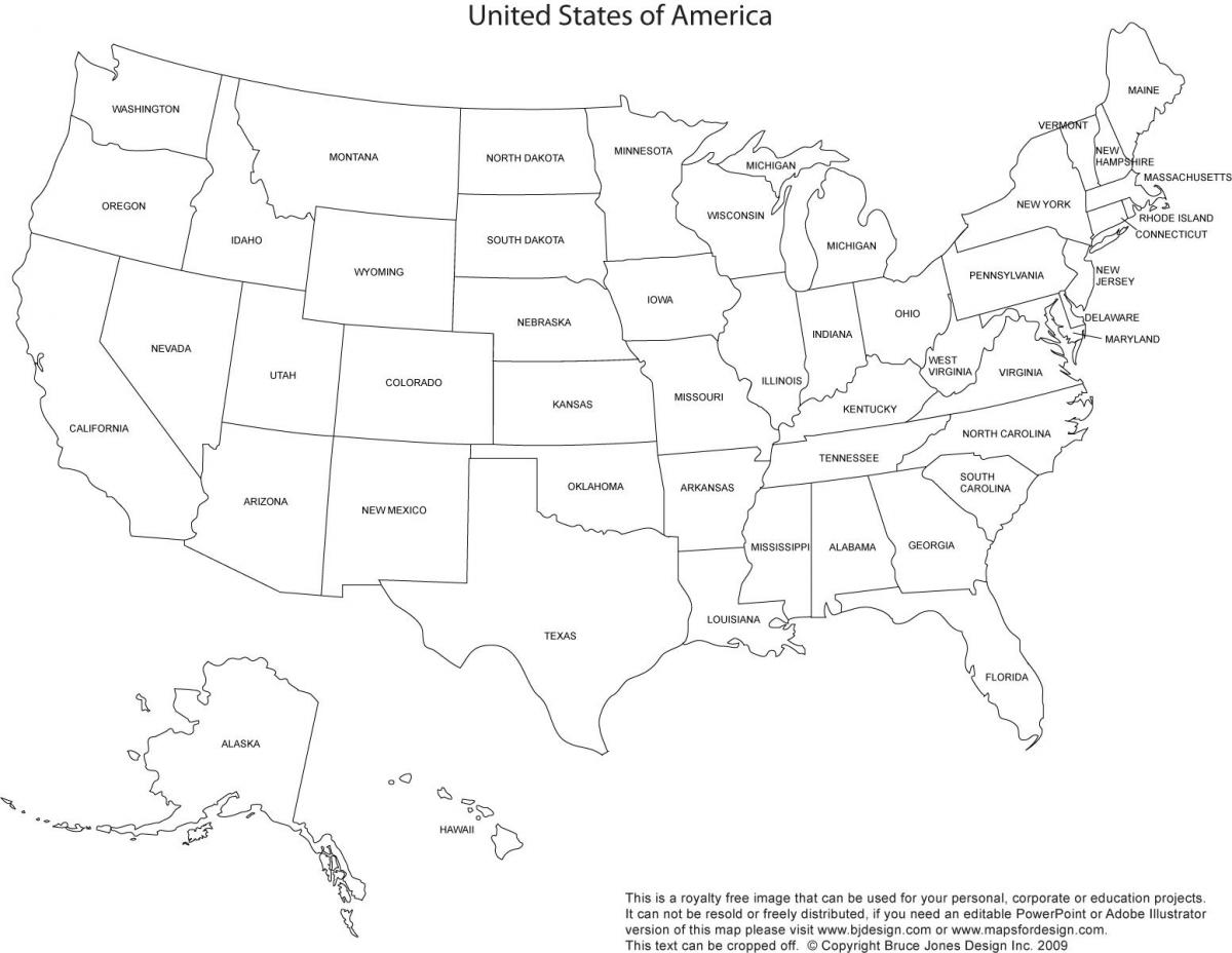 printable United States map