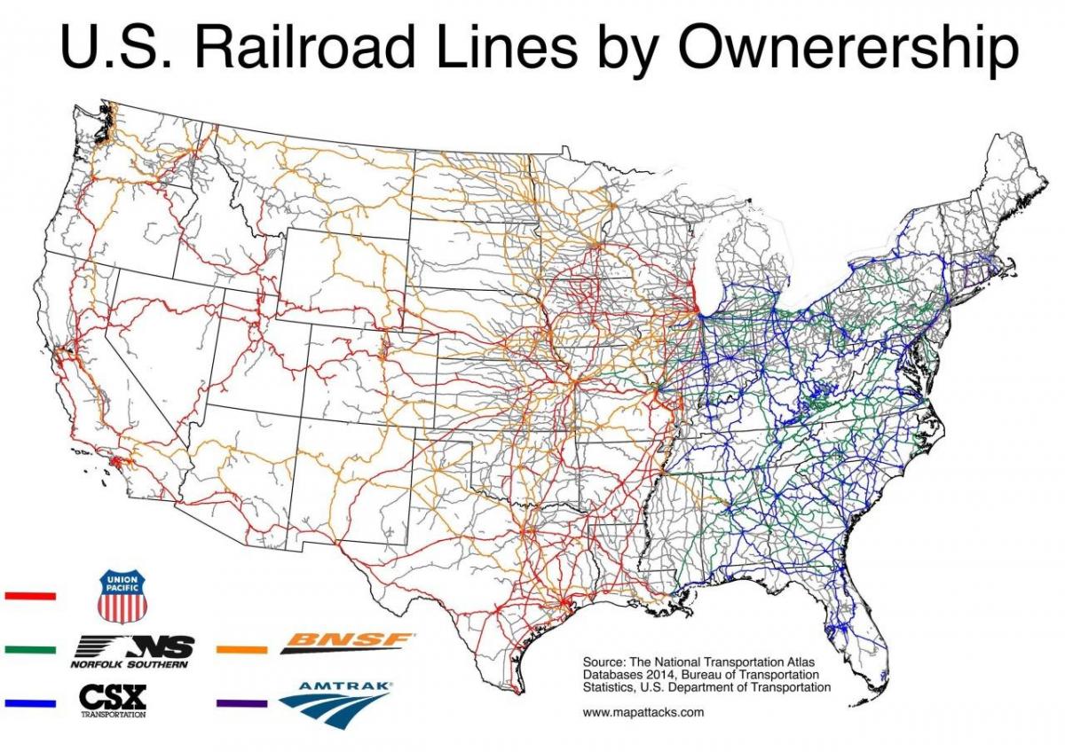 map of railroads in USA