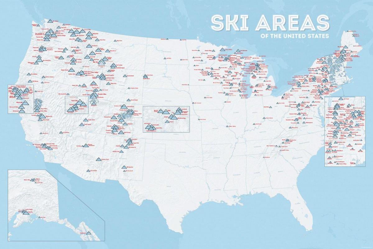 USA ski resorts map