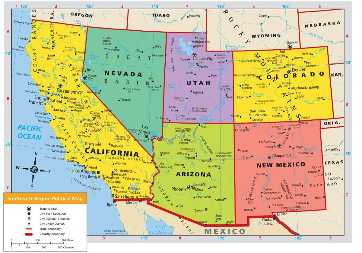 map of southwestern states        <h3 class=