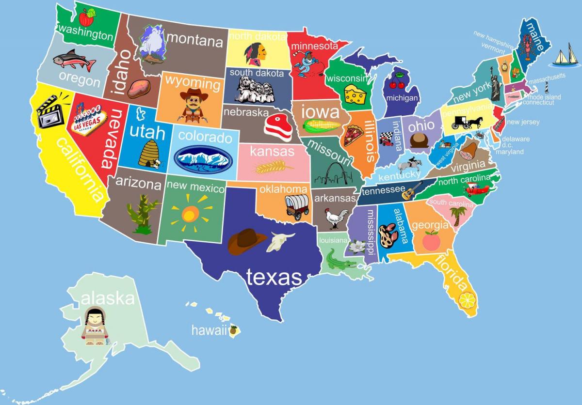 United States map with States