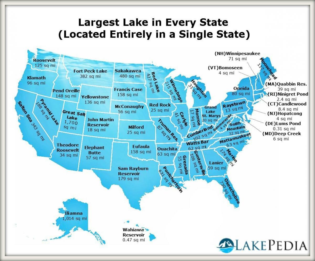 lakes in USA map