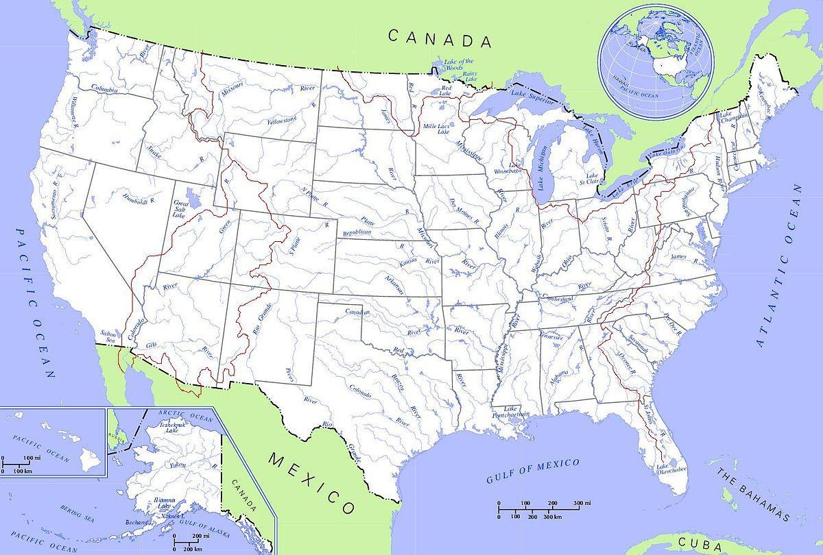 map of US waterways