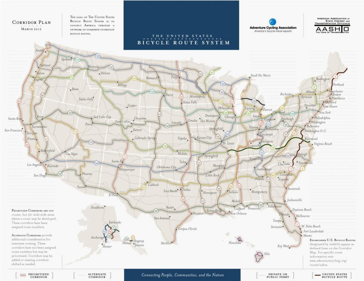 United States cycling map