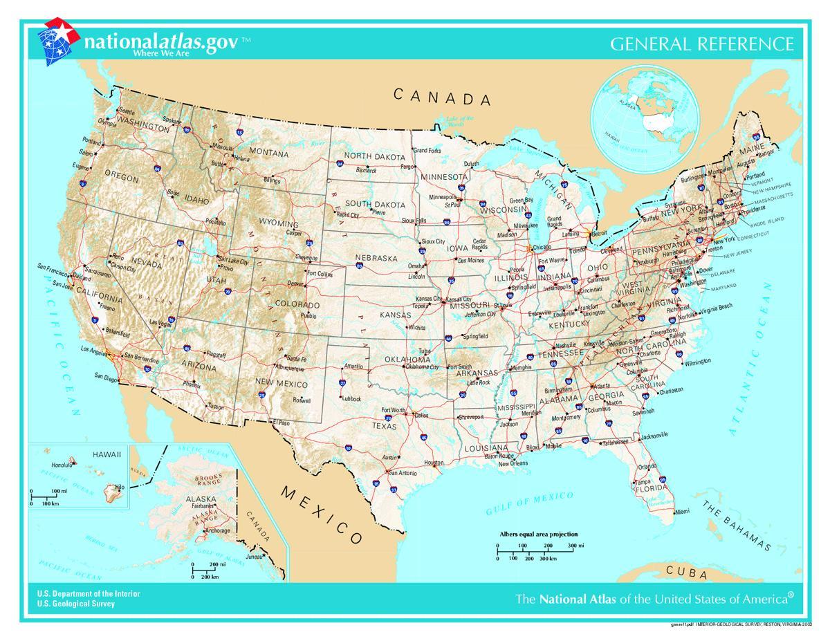 detailed map of USA
