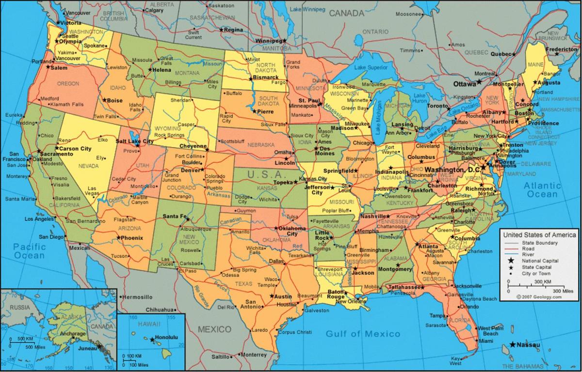 United States map hd