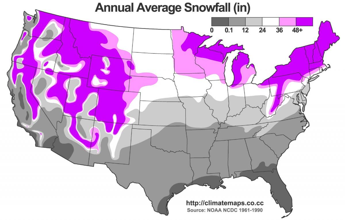 snow map USA