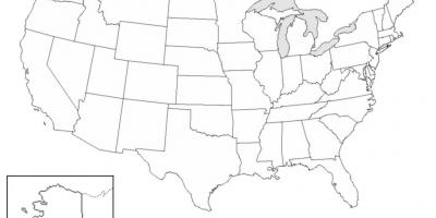 Blank map of US
