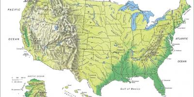 Map of mountain ranges in US - Mountain ranges US map (Northern America ...