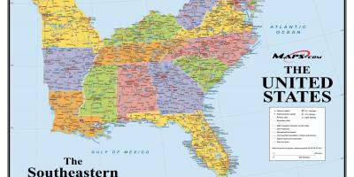 Southeast USA map