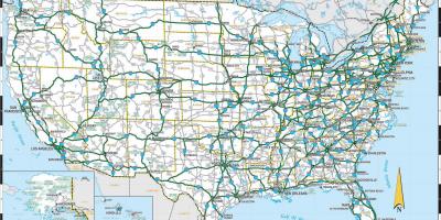 Road map of southern USA