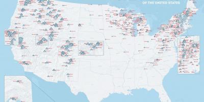 USA ski resorts map
