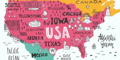 USA attractions map