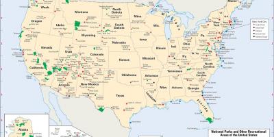 Map of national parks in US