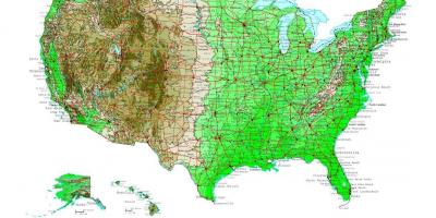 Elevation map USA